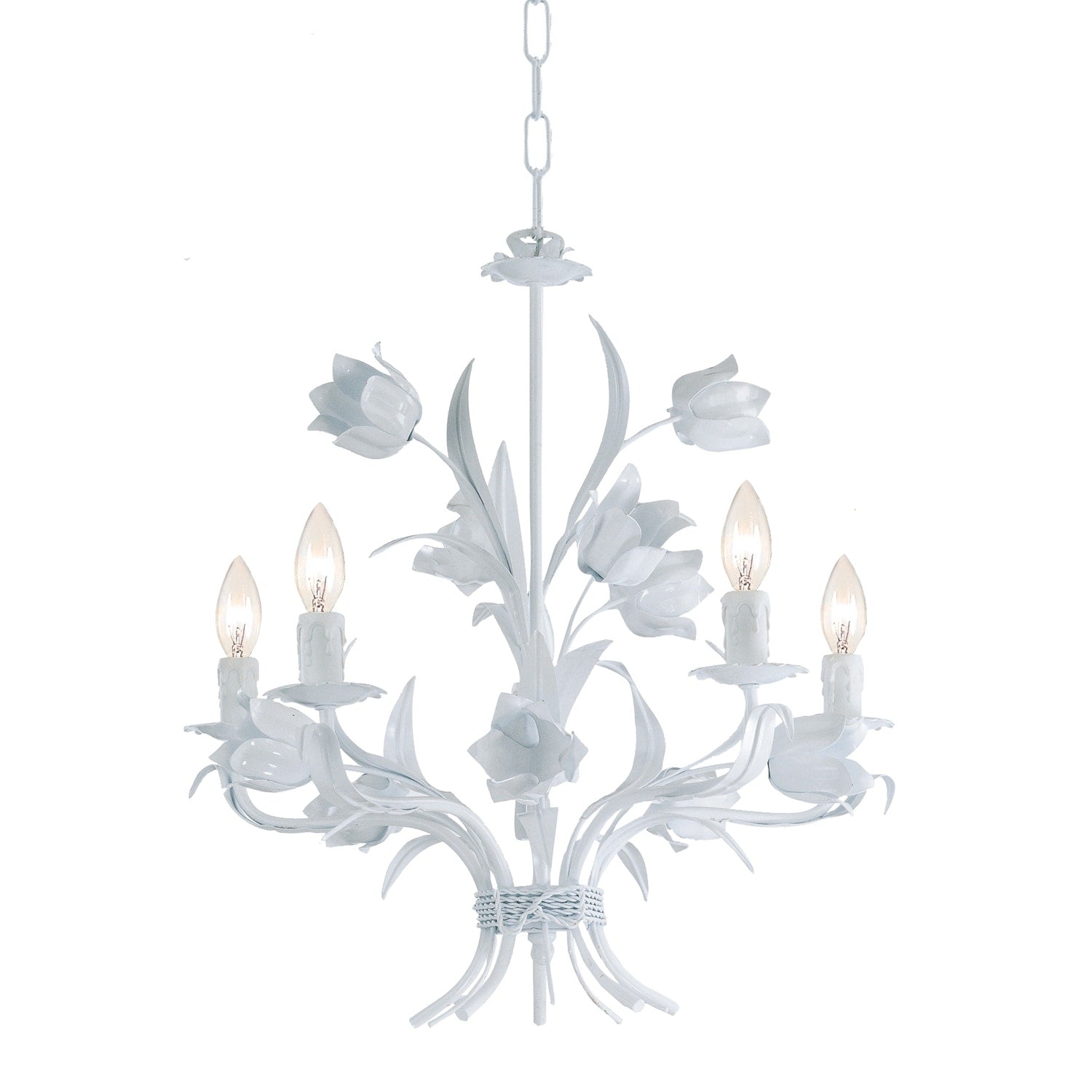 Crystorama Southport 5 Light White Floral Chandelier