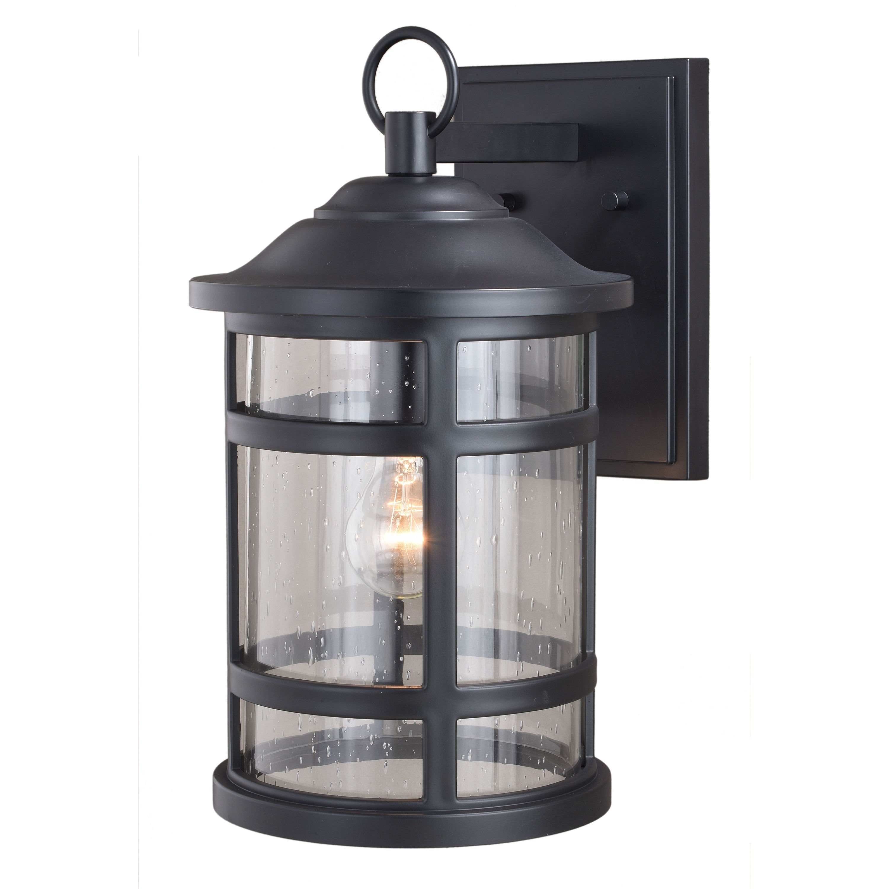 Southport Black Rust Proof 8.5 In W Outdoor Wall Light With Clear Glass 8.5 In W X 14.75 In H X 10.5 In D