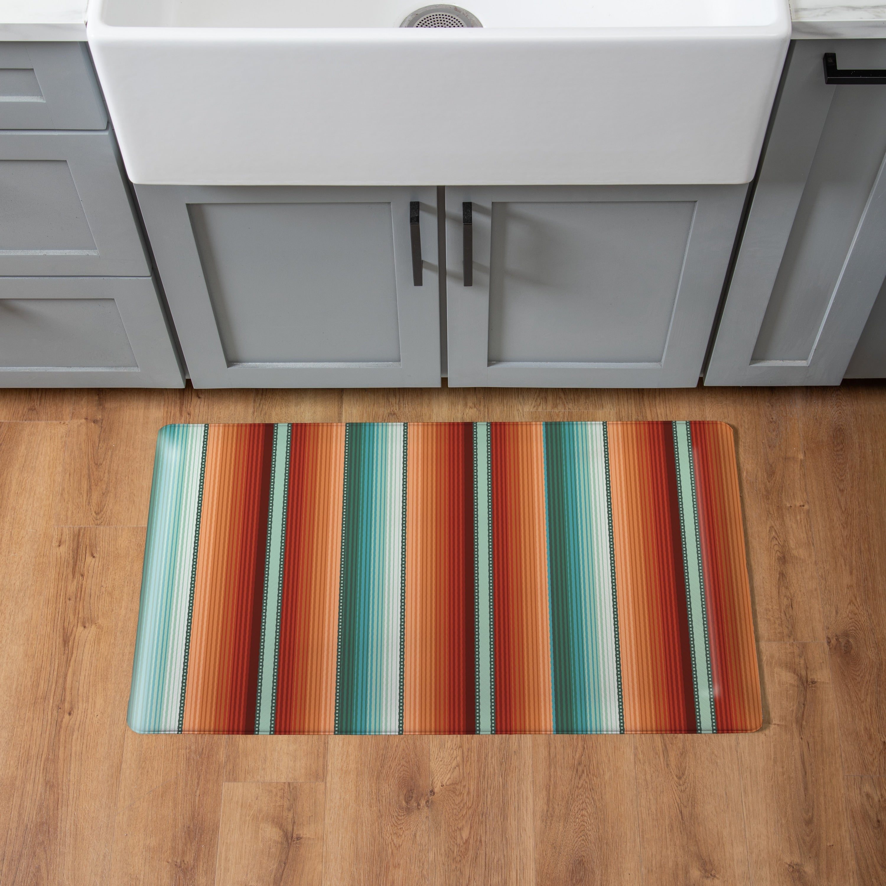 Southwest Pueblo Anti Fatigue Door Mat Serape Stripe 30 X 18