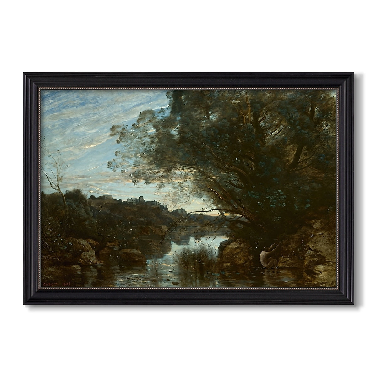 Souvenir Of The 1865 Jean Baptiste Camille Corot Custom Framed Canvas