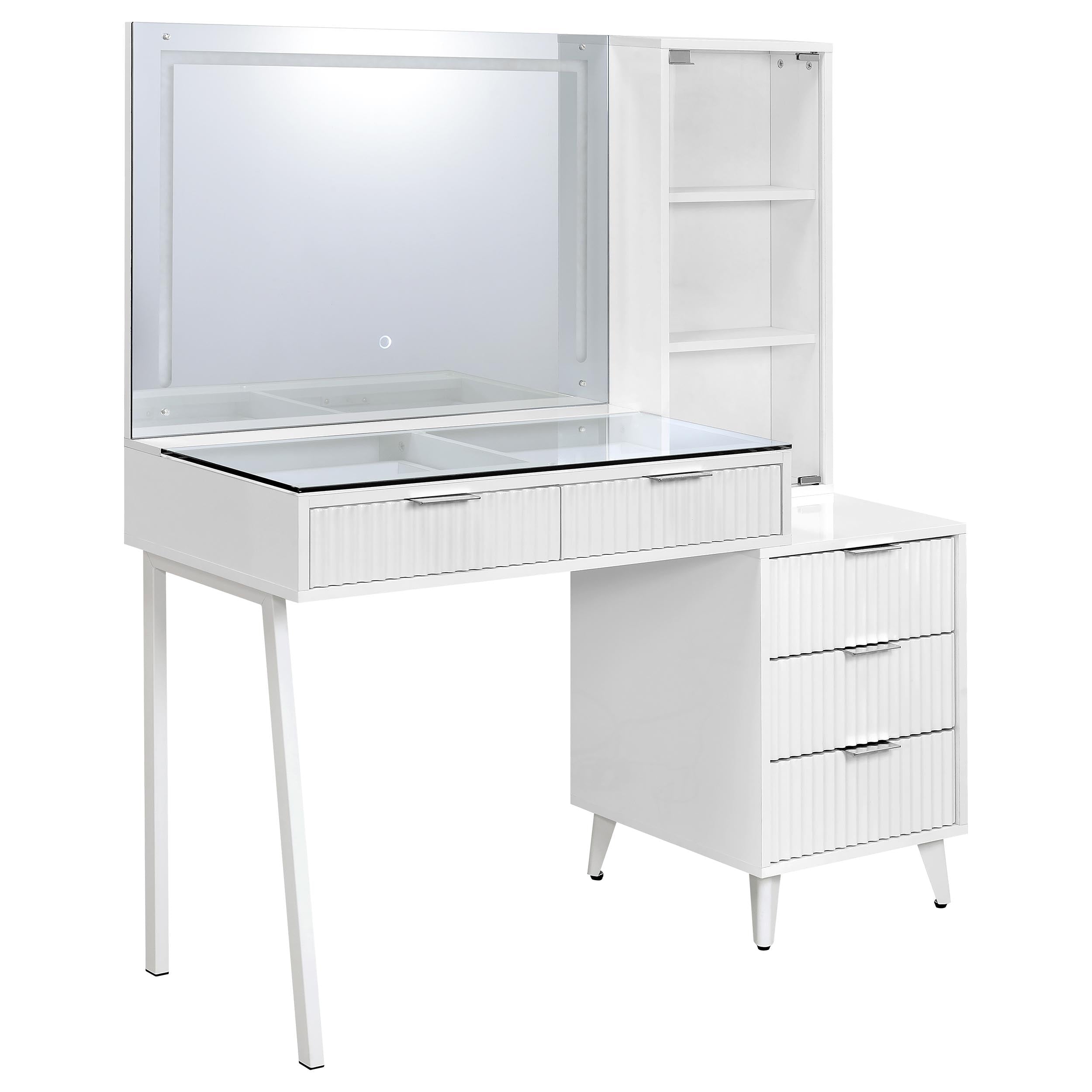 Souza 5 Drawer Makeup Vanity Table With Led Mirror