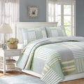 Spa Stripes Patchwork Quilt Set