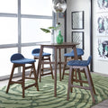 Space Savers Satin Walnut 5 Piece Gathering Table Set