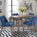 Space Savers Satin Walnut 5 Piece Rectangular Table Set