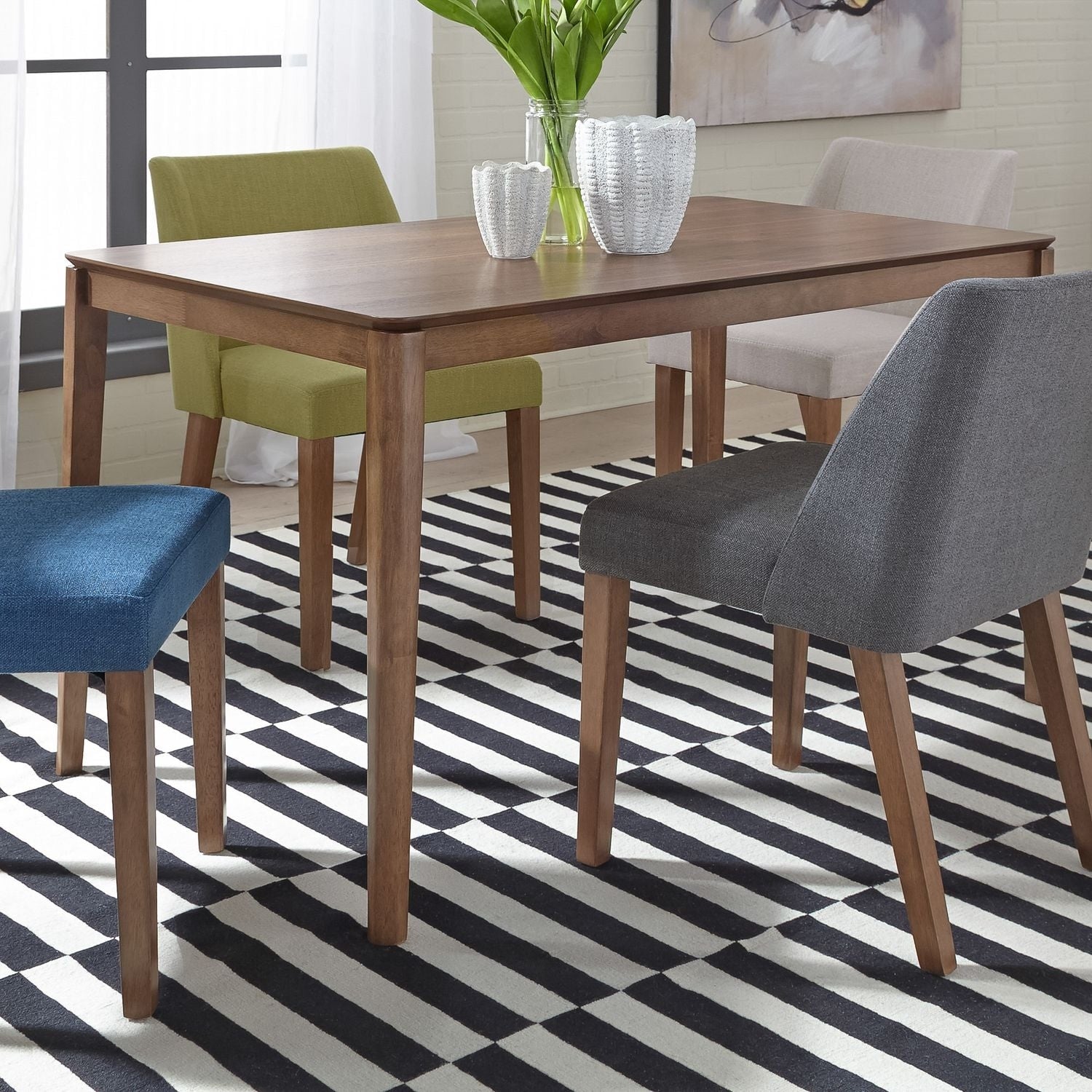Space Savers Satin Walnut Rectangular Leg Table