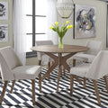 Space Savers Satin Walnut Round Pedestal Table