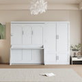Space Saving Queen Murphy Wall Bed With Hydraulic Lift System And Side Wardrobe Storage