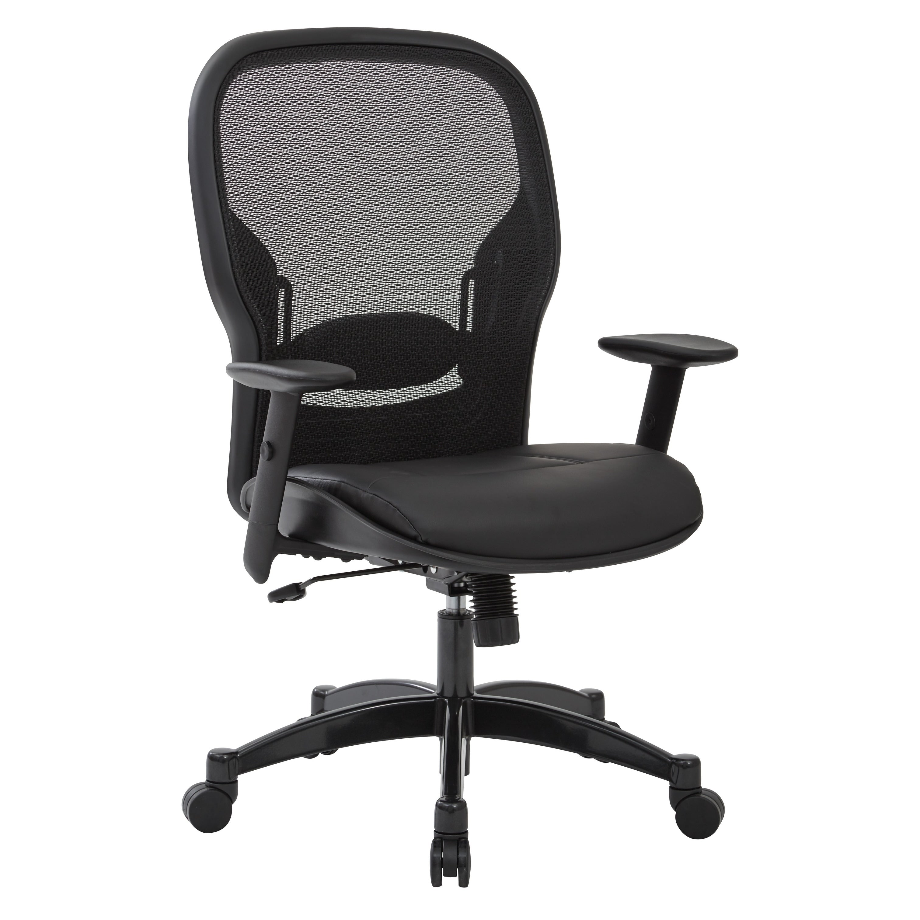 Space Seating Professional Breathable Mesh Back Chair With Bonded Leather Seat