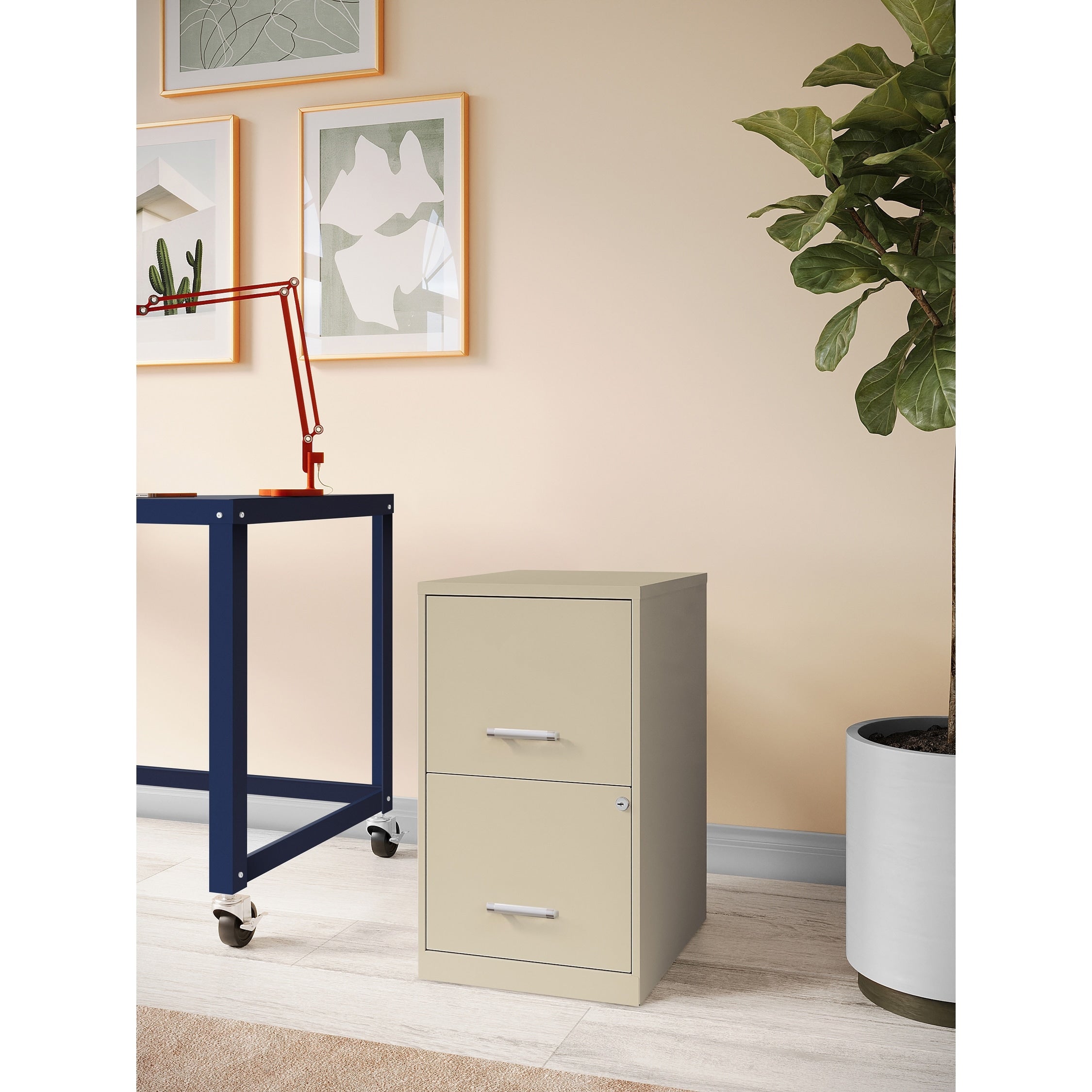 Space Solutions 18 Deep 2 Drawer Metal File Cabinet Putty