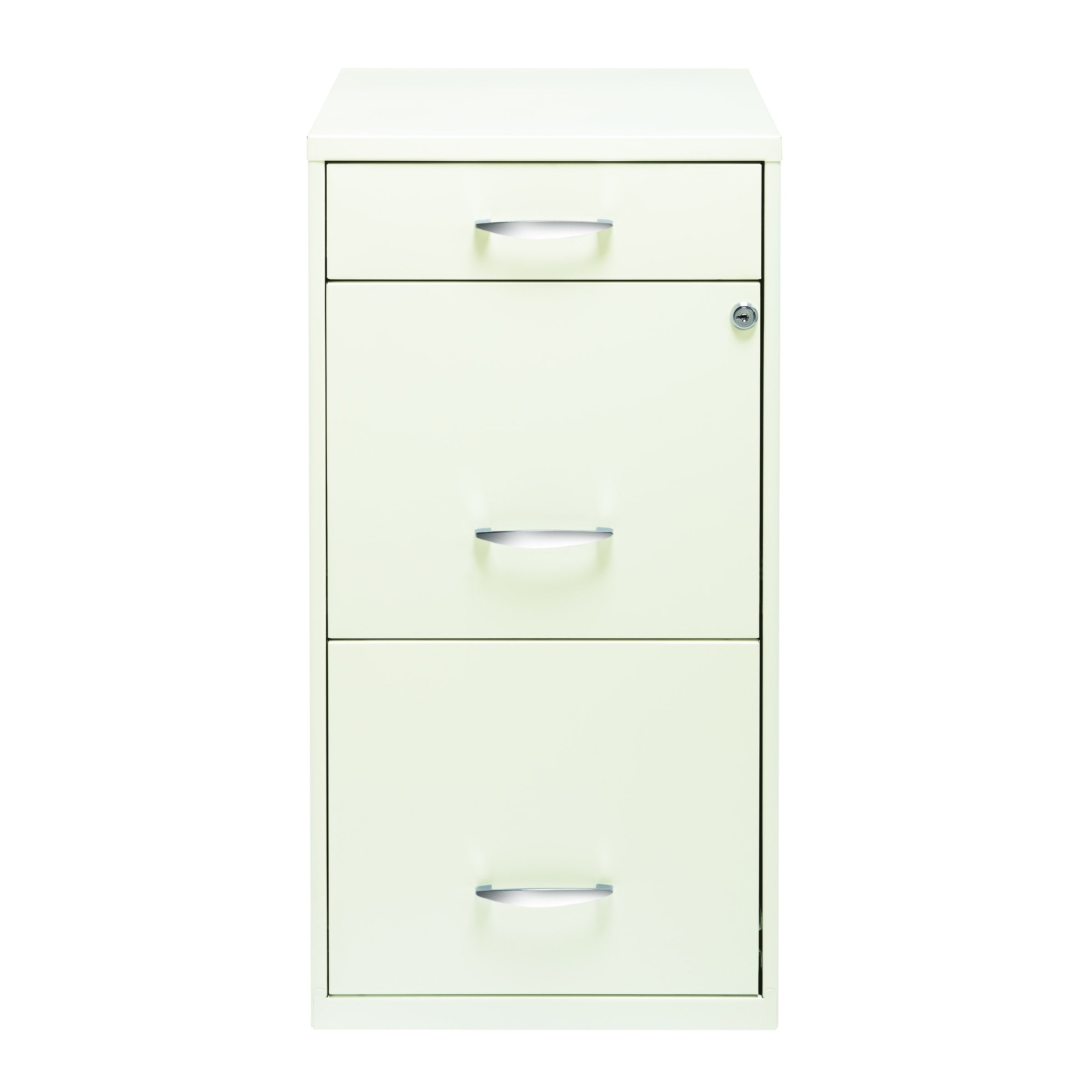 Space Solutions 18 Deep 3 Drawer Organizer File Cabinet Pearl White