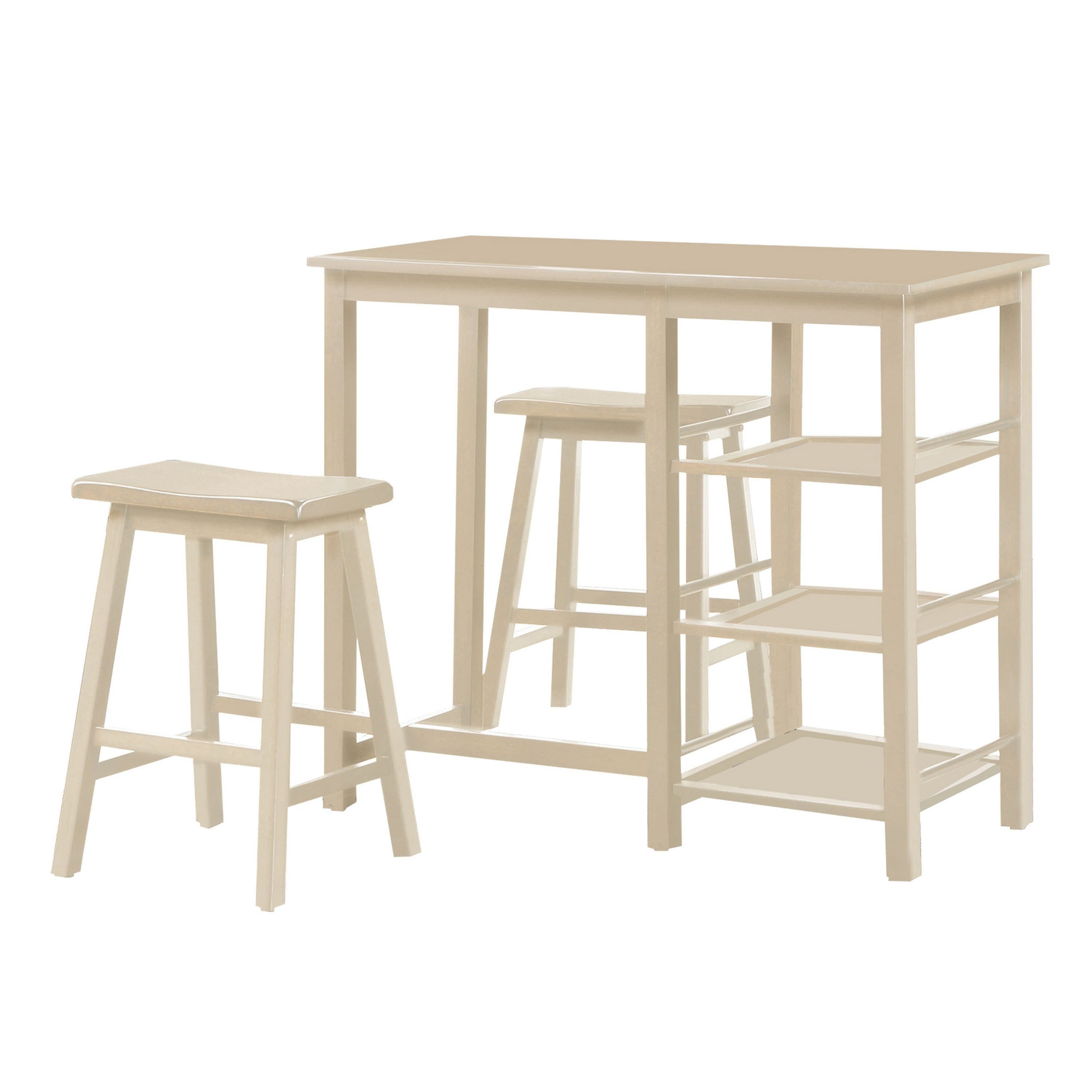 Spacious Counter Height Set White 3 Piece Pack