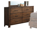 Spacious Wooden Dresser With Six Drawers Oak Brown