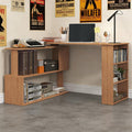 Spacious Writing Table Workstation L Shaped Corner Computer Desk 360 Rotating Home Office Desk