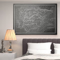 Spain Sketch Map Grey Premium Gallery Wrapped Canvas