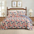Spartina 449 Marsh Hens 3 Piece Floral Cotton Voile Quilt Set