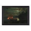 Spear Fishing On Lake Krderen 1851 Adolph Tidemand Hans Gude Custom Framed Canvas