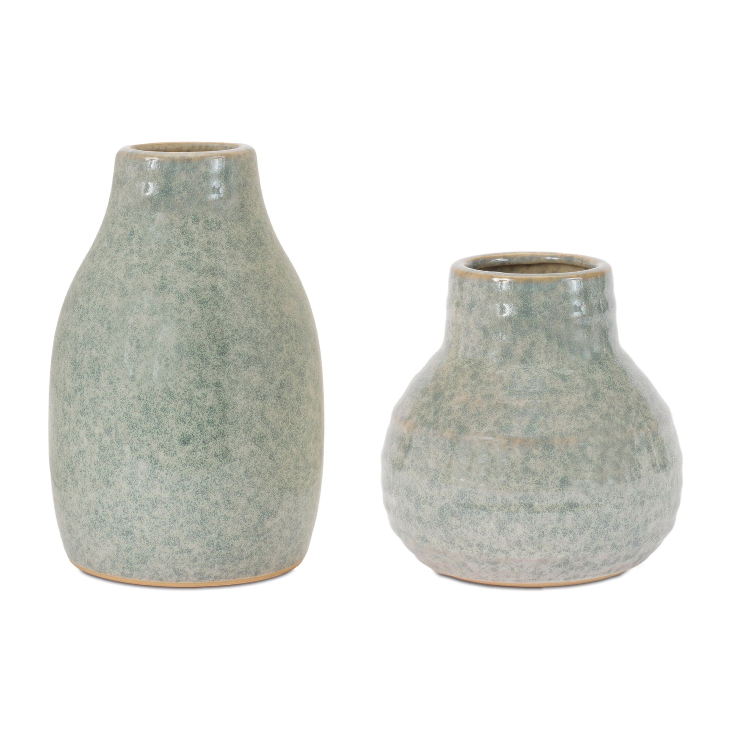 Speckled Glaze Stoneware Vase Set Of 2
