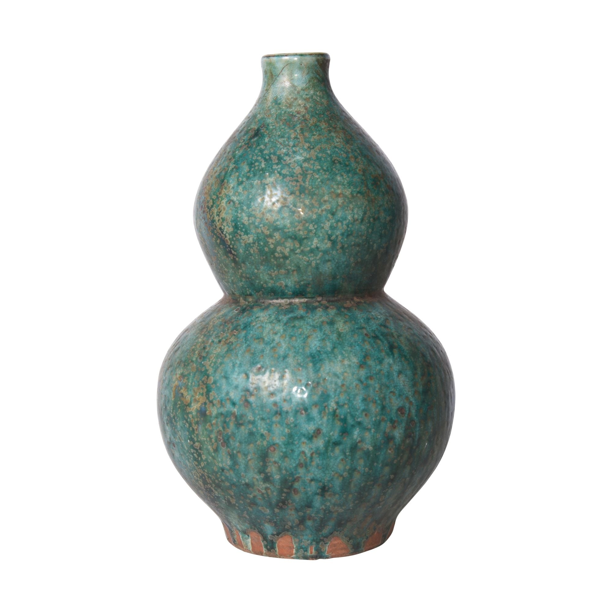 Speckled Green Gourd Vase 9X9X14