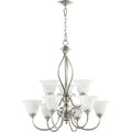 Spencer Classic Nickel And Faux Alabaster 9 Light Chandelier
