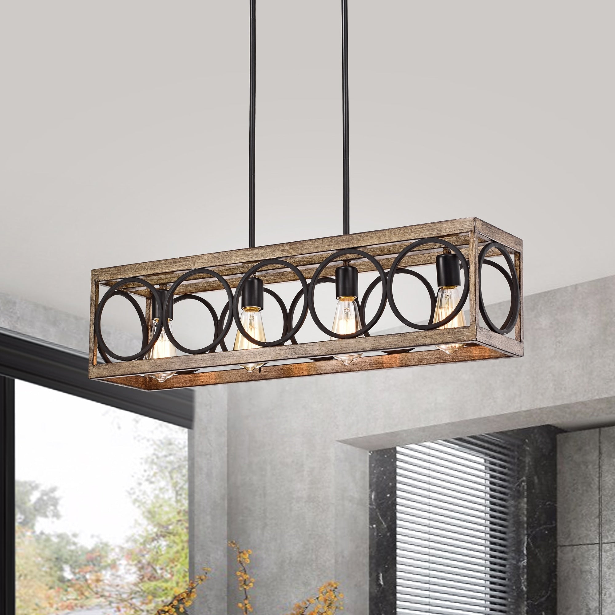 Spencer Matte Black 4 Light Linear Chandelier
