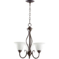 Spencer Oiled Bronze And Satin Opal 3 Light Chandelier