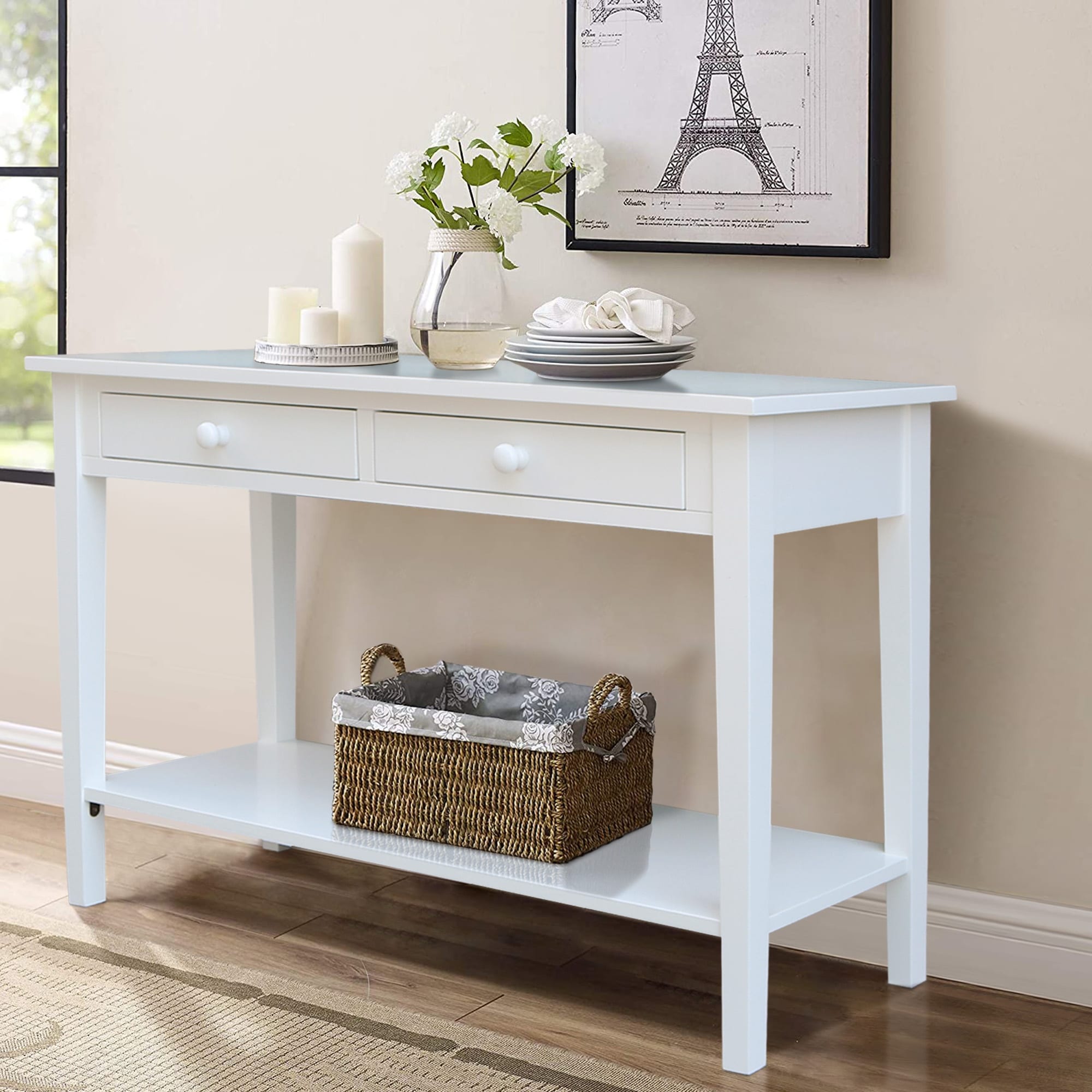 Spencer Unfinished Solid Parawood Sofa Server Table