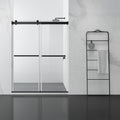 Spezia 60 W X 76 H Double Sliding Frameless Shower Door In Matt Black W 60 X H 76