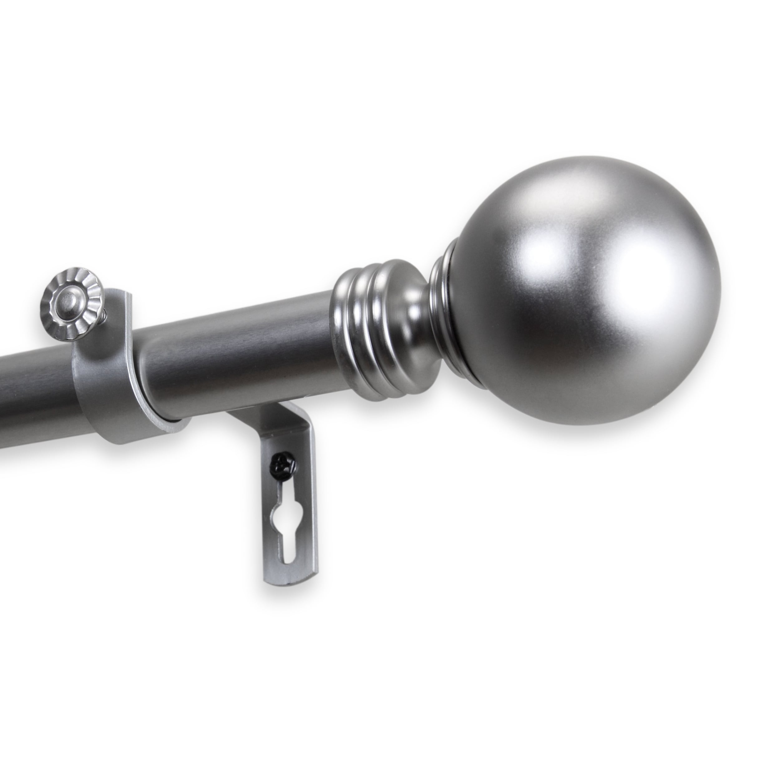 Instyledesign Sphere 1 Inch Diameter Adjustable Curtain Rod Satin Nickel