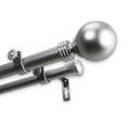 Instyledesign Sphere 1 Inch Diameter Adjustable Double Curtain Rod Satin Nickel