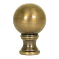 Sphere Round Lamp Finial Antique Brass 1.75 H