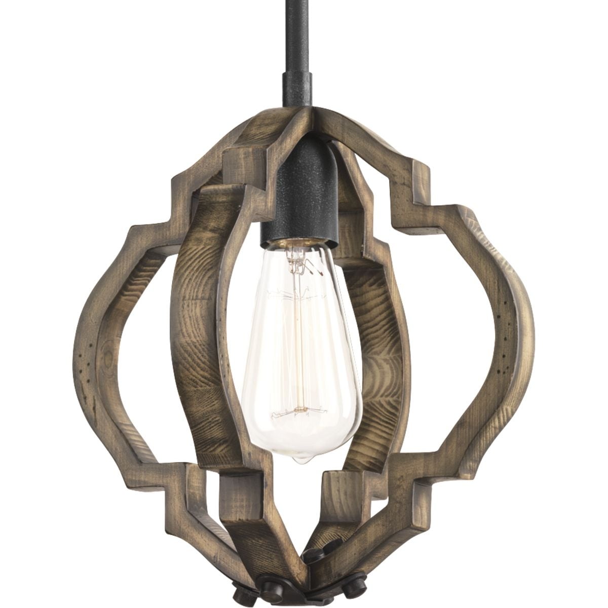 Progress Lighting Spicewood Brown Metal Steel One Light Mini Pendant Fixture