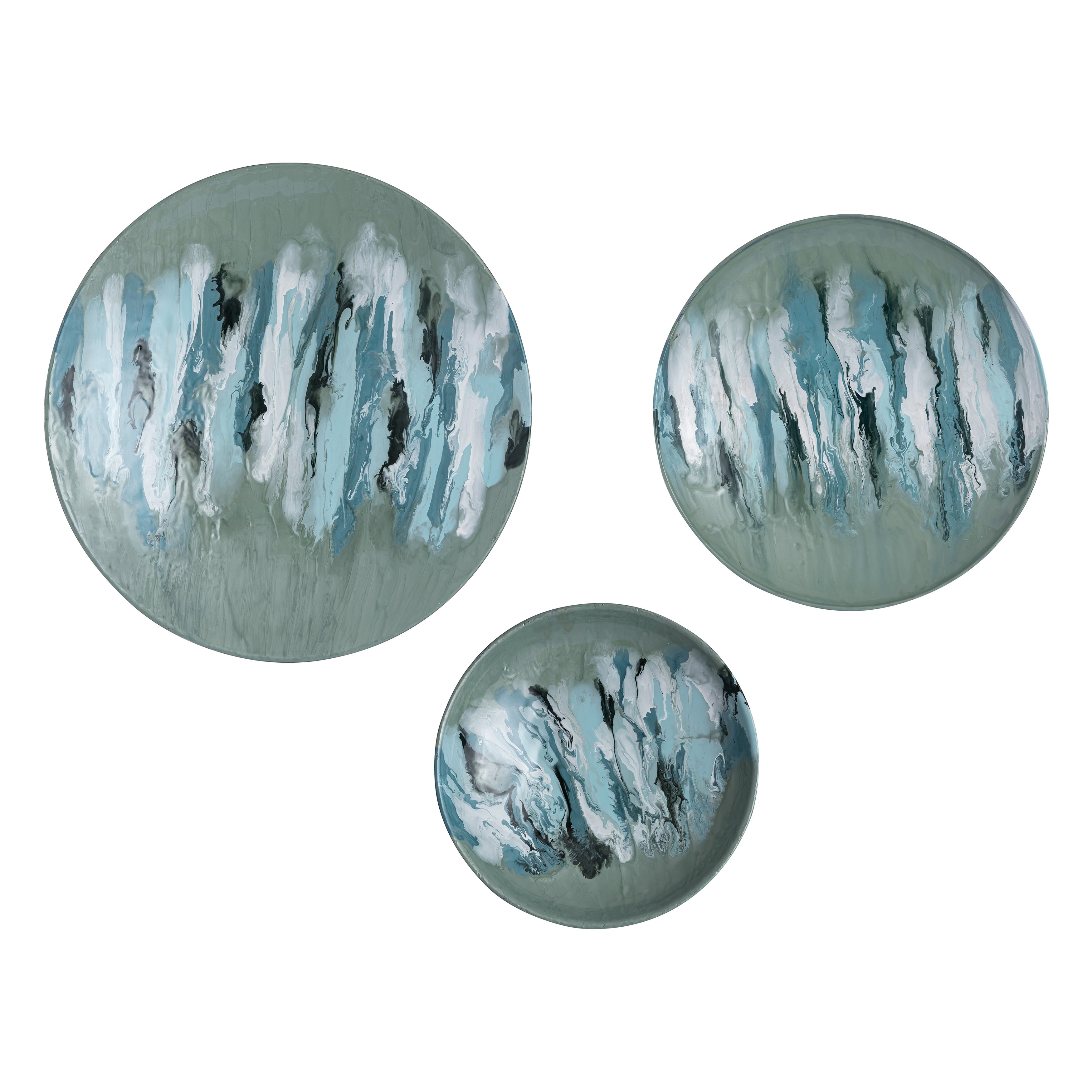 Spindrift Dimensional Wall Art Set Of 3 Seafoam Green Enamel