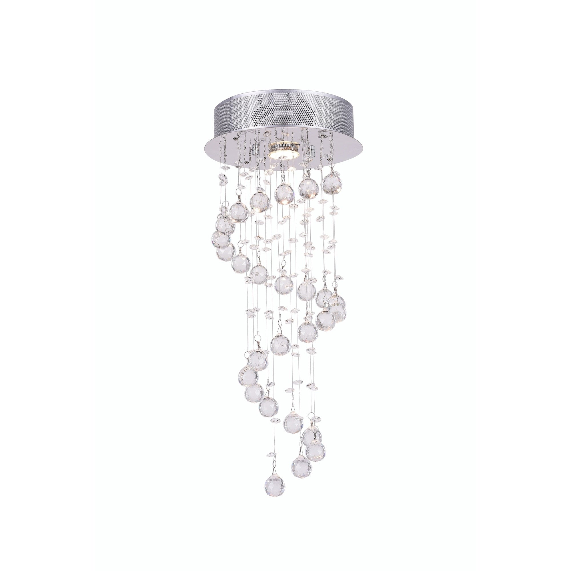 1 Light Flush Mount With Chrome Finish