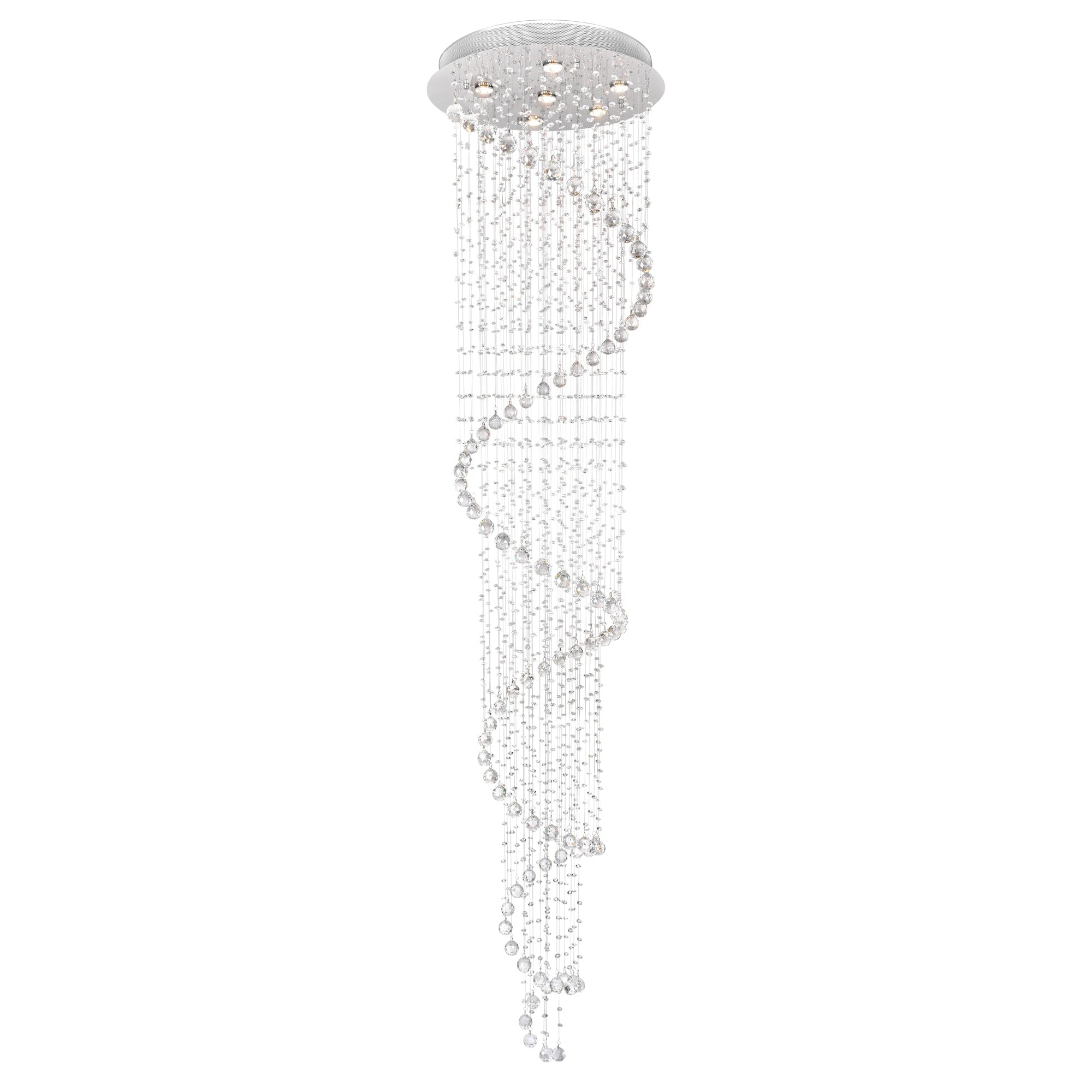 6 Light Flush Mount With Chrome Finish