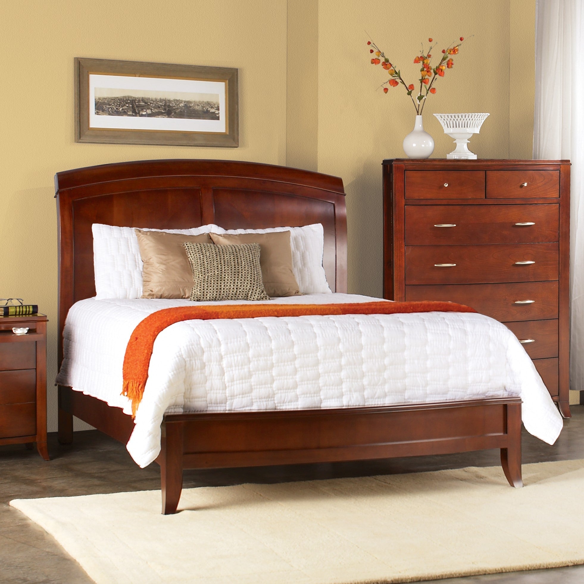 Split Panel Full Size Wooden Sleigh Bed
