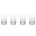 Spring Leaves Cut Design High Ball Glass Set Of 4