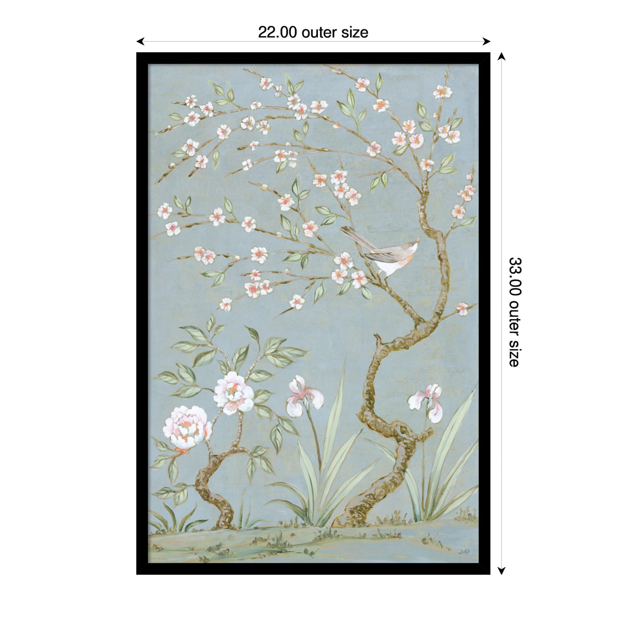 Spring Mural I Blue By Julia Purinton Framed Mounted Canvas Wall Art Print
