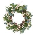 Spring Wreath With Eucalyptus And Pinecones.