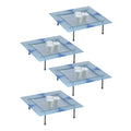Springdale 1.5H Blue Triangle 4 Piece Fused Glass Candle Votives