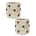 Springdale 3 H Beaded Jewel 2 Pack Mosaic Art Glass Candle Votive Set