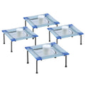 Springdale 3.25 H Blue Fused Glass 4 Piece Candle Holder Set Candles Not Included