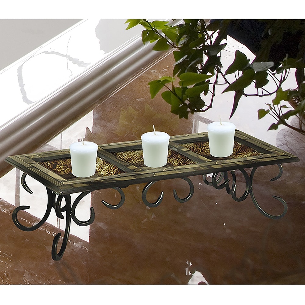 Springdale 3.75 H Boa 2 Piece Mosaic Art Glass Candle Holder