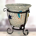 Springdale 4H Bead Star Cup 4 Piece Mosaic Art Glass Candle Votive Set