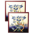 Springdale 9.5 H Iris 2 Piece Hand Painted Porcelain Decorative Wall Art