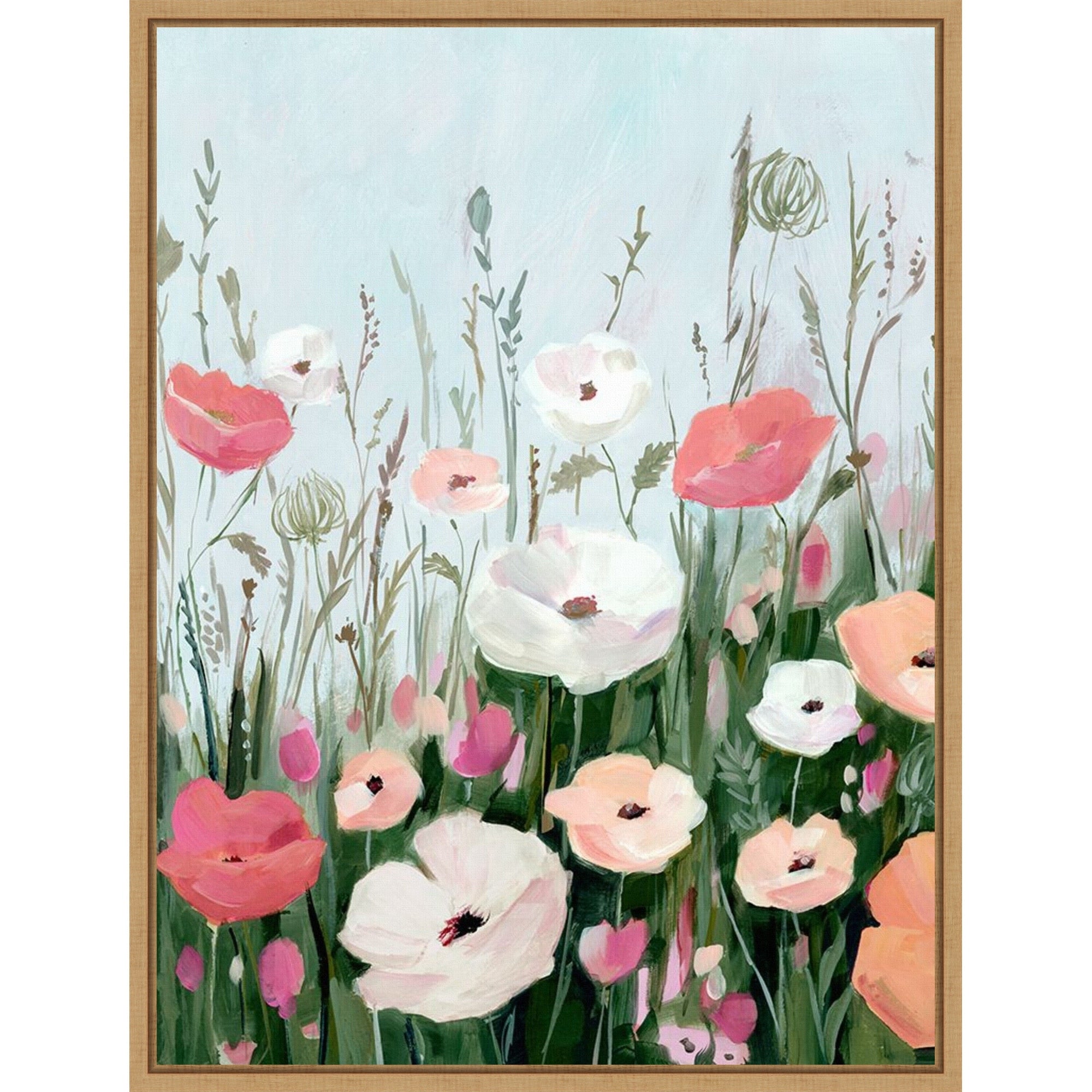 Springtime Meadow Blossoms Ii By Hannah Dawson Framed Canvas Wall Art