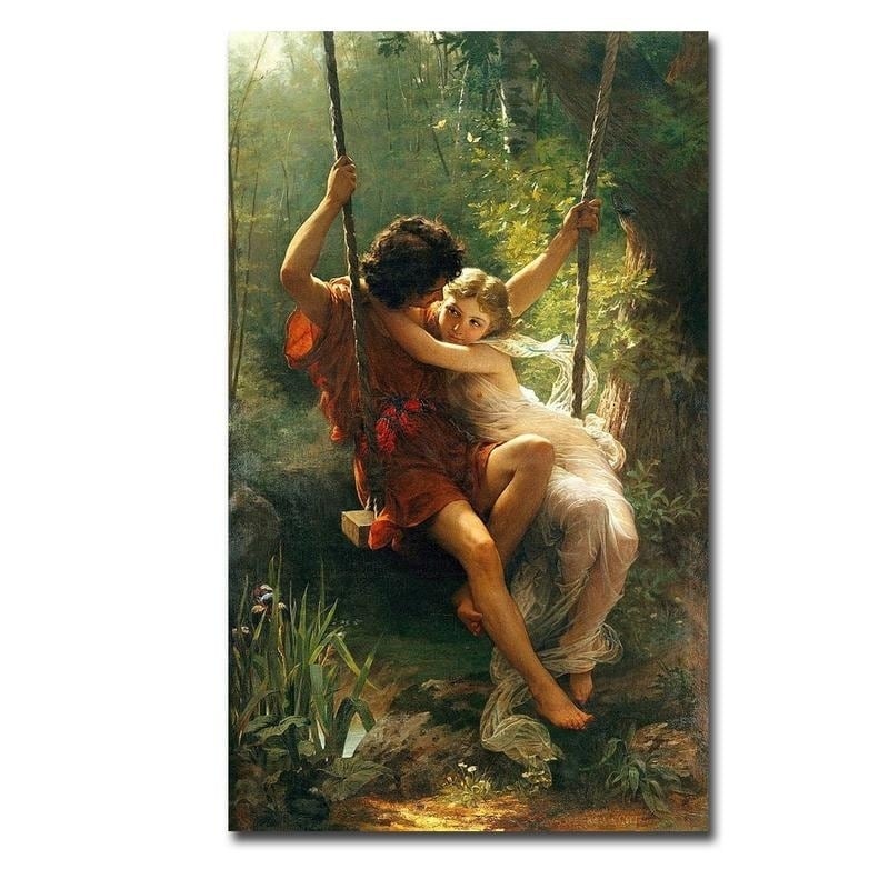 Springtime By Pierre Auguste Cot Gallery Wrapped Canvas Giclee Art 35 In X 21 In