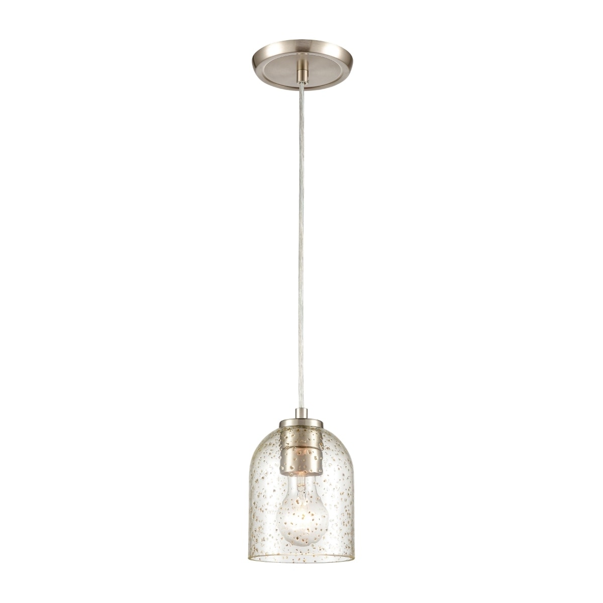 Sprinkle 5 Inch Wide 1 Light Mini Pendant In Satin Nickel 5In W X 5In D X 7In H
