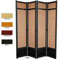 Handmade Spruce Wood And Jute 4 Panel Room Divider China