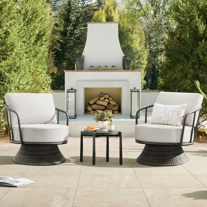 Spruce Spring Patio Fruniture Outdoor Swivel Chair And Side Table