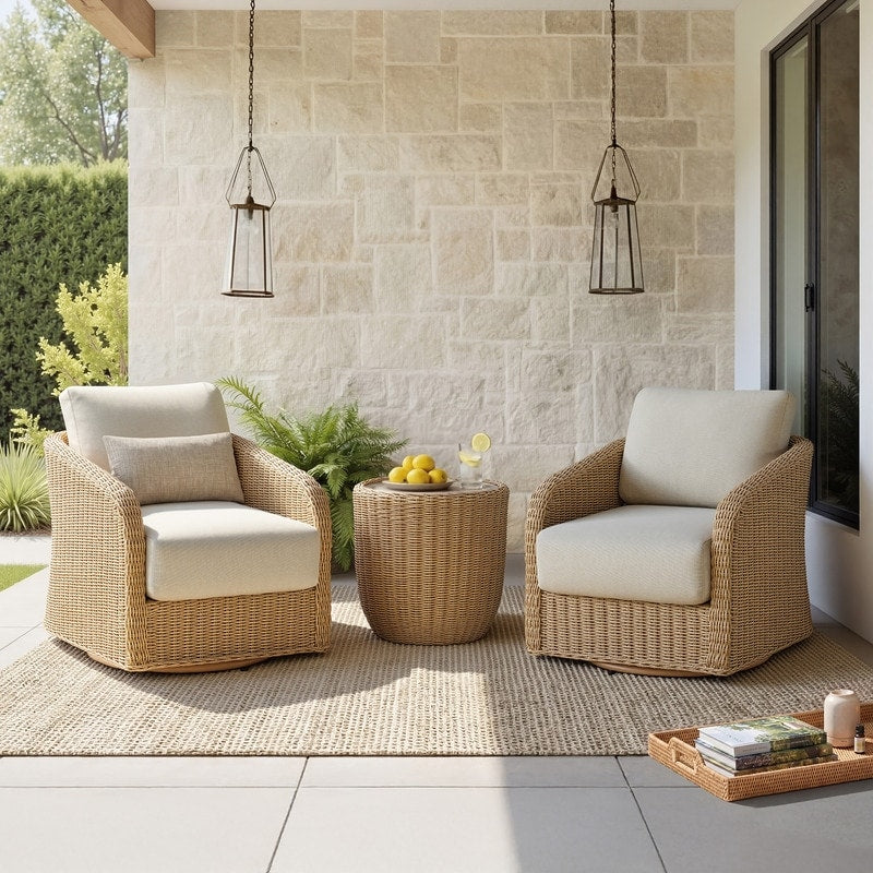Spruce Spring Patio Fruniture Outdoor Swivel Chair And Side Table
